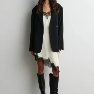 Lacia Contrast Mini Dress Cream & Black