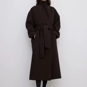Relaxed Wool Coat Chocolate Brown
