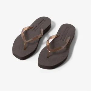 Tapered Platform Flip Flop Brown Trans
