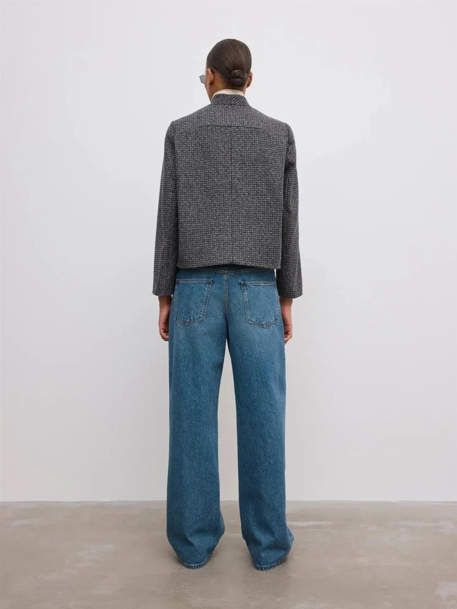 Short Curved Jacket Charcoal Grey - Image 6